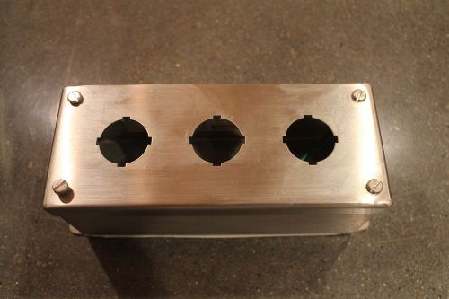 Hoffman e3pbss 3 hole 30mm stainless steel pushbutton enclosure nema 4x box for sale