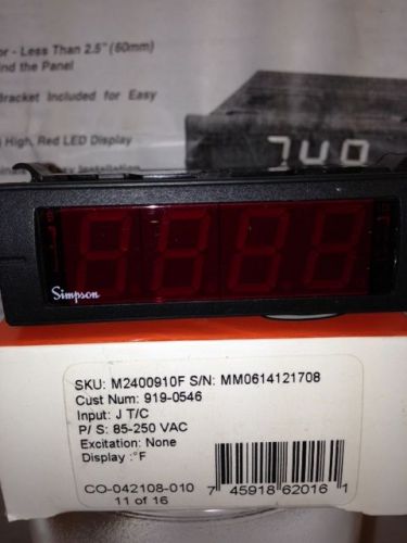 Simpson M240-0-91-0-F Temperature Indicator Mini-Max NIB 4 Digit