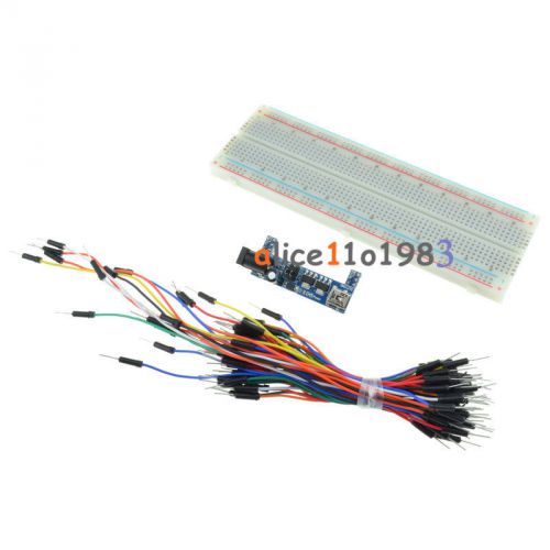 Mb102 power supply module 3.3v 5v+mb102 breadboard board 830 point+ jumper cable for sale