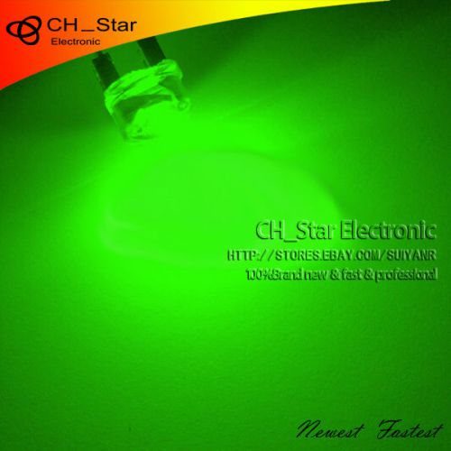 50pcs 8MM Straw Hat LED Diodes 0.5W Water Clear Green Light Wide Angle