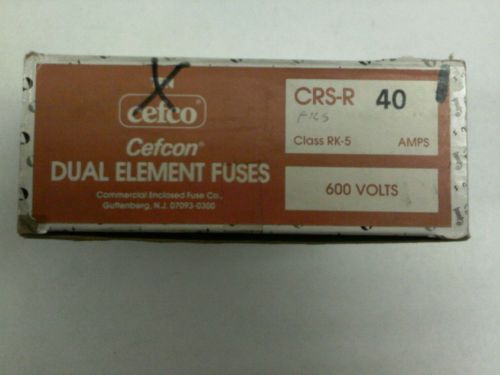 LOT OF 10 CEFCON DUAL ELEMENT FUSES CRS-R-40 600V RK-5