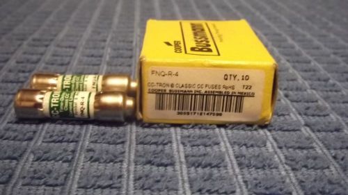 Lot of 12 new bussman 4a time delay fuse fnq-r-4 cc-tron 600v for sale