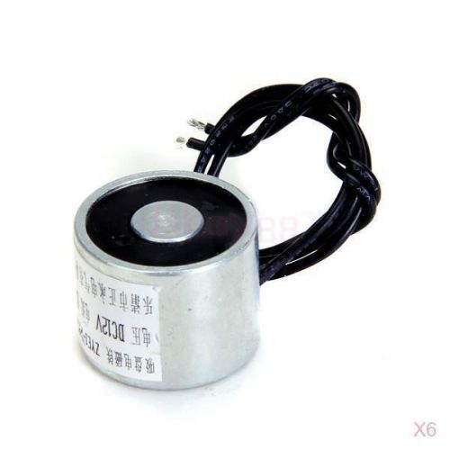 6x 11LBS DC12V 4W Holding Electromagnet Lift Solenoid 25mm M4 0.33A