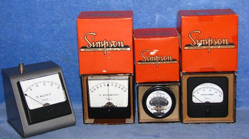 SIMPSON METERS GAUGES MILLIVOITS MICROAMPERES 185  47 1327 NEW IN BOX FREE SHIP!