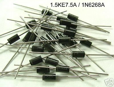 ( 25 PC. ) TVS 1.5KE7.5A / 1N6268A SUPPRESSORS