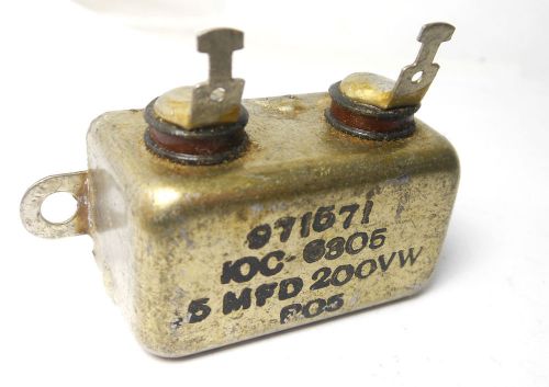 Nos small bathtub pio capacitor 0.5 mfd 200vw paper in oil .5 uf aerovox? cap for sale