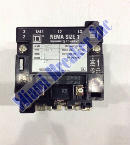 8502SC02S Square D  NEMA 1  Contactor 3 Pole Coil 110/120V