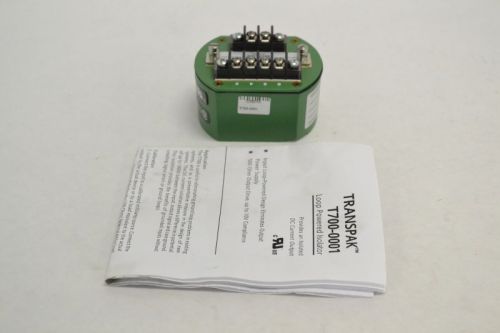 Transpak t700-0001 loop powered 500ohms current isolator 1800v-ac 4-20ma b254180 for sale