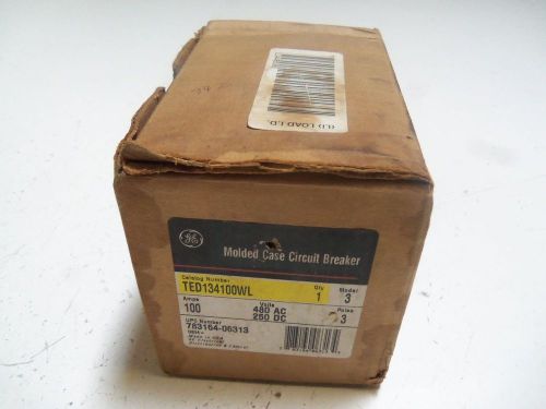 GENERAL ELECTRIC TED134100WL CIRCUIT BREAKER 100AMPS *NEW IN BOX*