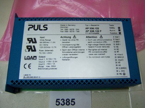 (5385) Puls Power Supply AP336.122 1.4 A 88-265 VAC .7 A 105-300 VDC
