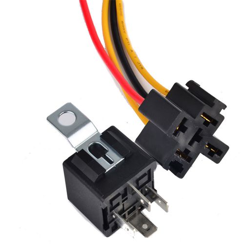 Car 30A AMP 12V Relay Kit SPST For Fan Fuel Pump Light Horn 4Pin 4 Wire #QIL777