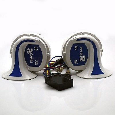 1 pair digital electric 12v siren loud air snail horn magic 8 sounds for car tru for sale