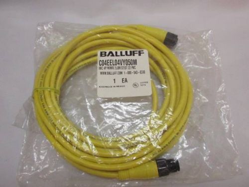 NEW NIB Balluff C04EEL04VY050M Cable MIC 4P M/MFE 5.0M ST/ST #22