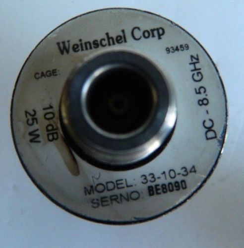 WEINSCHEL CORP. MODEL 33-10-34, DC -8.5 GHZ, 25 W, 10 dB