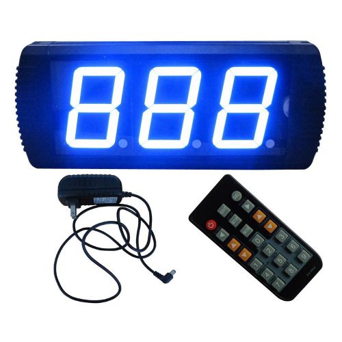4&#034; Giant Large LED Countdown/up Timer Wire &amp; Remote Control Blue Characters