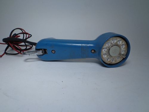 Vintage 1970&#039;s Western Electric Lineman Butt Phone Blue With Rotary Dial