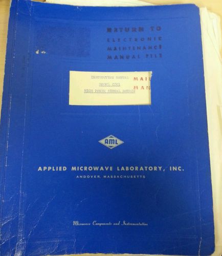 Applied microwave laboratory model C201 instruction manual