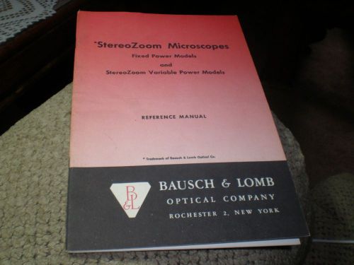 Vintage StereoZoom Microscopes Reference Manual Leaflet Bausch &amp; Lomb