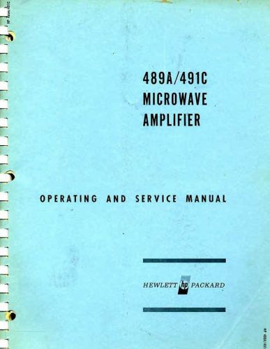 HEWLETT PACKARD MANUAL - HP 489A 491C MICROWAVE AMPLIFIER
