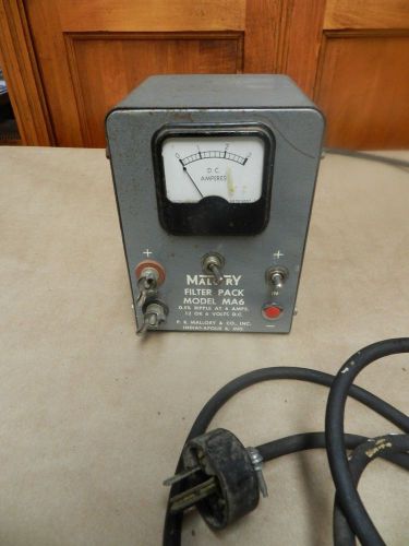 Vintage Working Mallory Filter Pack Model MA6 Meter