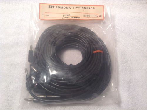 POMONA B-60-0, Banana Plug Patch Cord, Stackable, Black, 10 pcs
