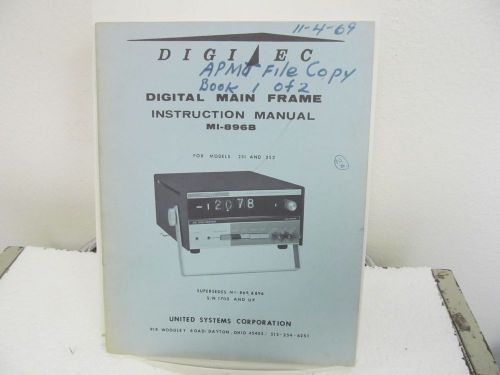Digitec 251, 252 main frame (mi-896b) instruction manual w/schematics for sale