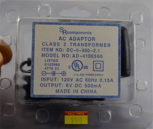 SR Components Class 2 Transformer AC Adapter Power Supply 120V 60Hz AD-4106500