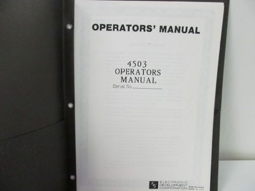 Electronic Development 4503 AC Voltage Operator&#039;s Manual w/schematics