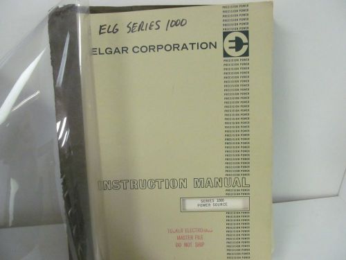 Elgar 1000 series power source instruction manual w/schematics for sale