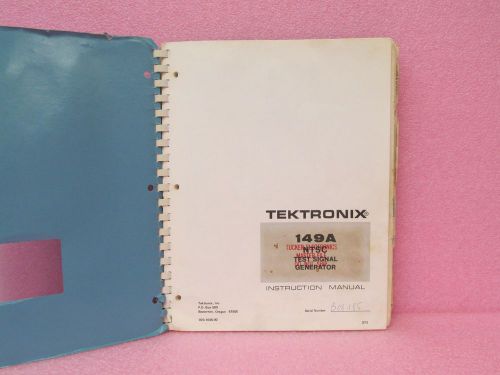 Tektronix Manual 149A NTSC Test Signal Generator Instr. Manual w/schem. (5/73)