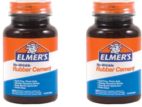 BTGO Genuine Elmers Rubber Cement 4oz. #e904 2 Bottles
