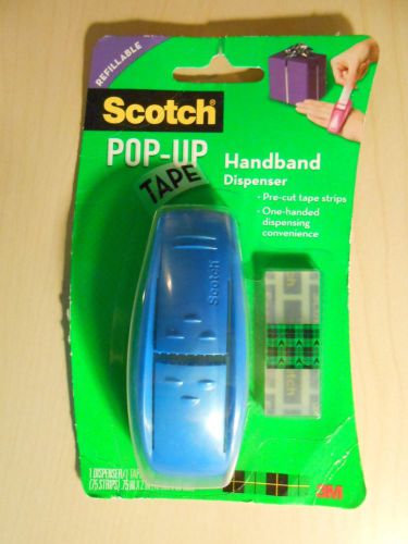 Scotch POP-UP Blue Handband TAPE Dispenser REFILLABLE With 75 Strips