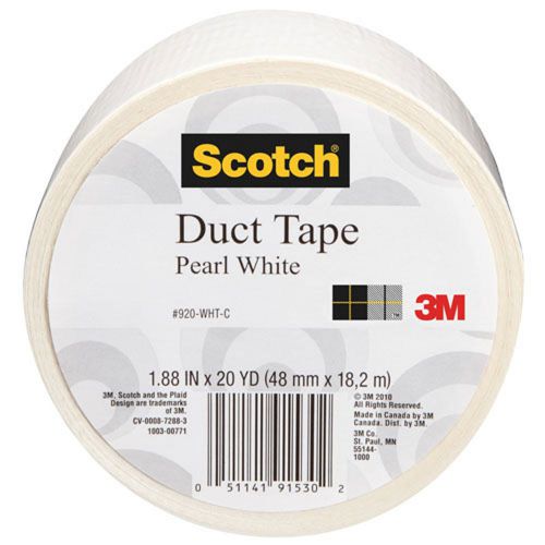 Scotch Pearl White Colored Duct Tape 1.88&#034;x 20 Yard 3M
