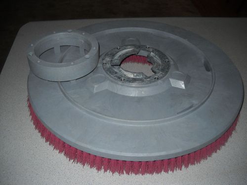 20&#034; medium grit red floor cleaning brush with clutch plate and riser for sale