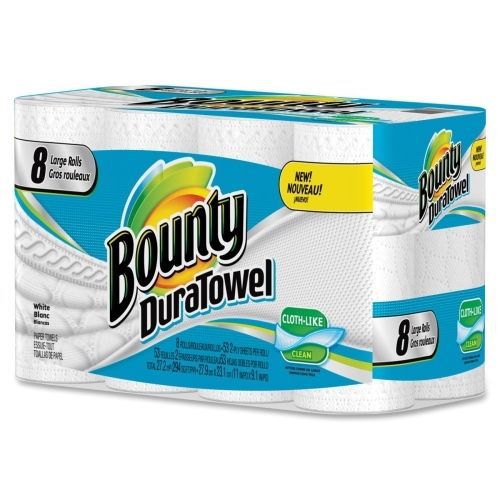 Bounty DuraTowel Paper Towels - 2 Ply - 53 Sheet - 8 Roll - 11&#034; x 9.10&#034; - White