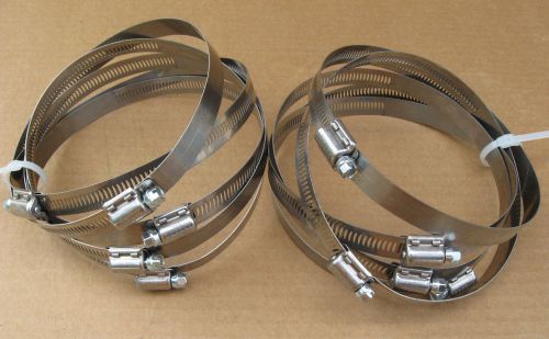 Nice lot of 10 BREEZE 6in Stainless hose clamps worm drive