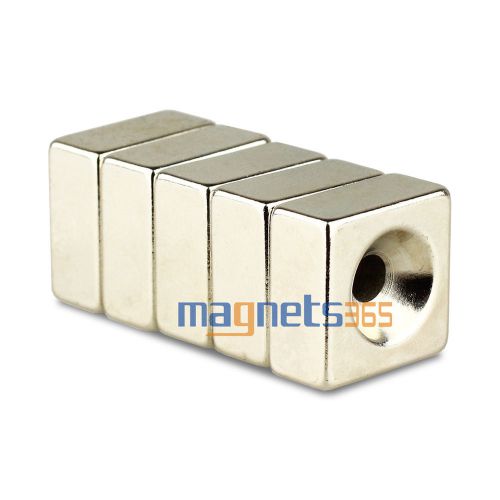 5pcs N35 Strong Block Cuboid Rare Earth Neodymium Magnet 20 x 20 x 10mm Hole 5mm