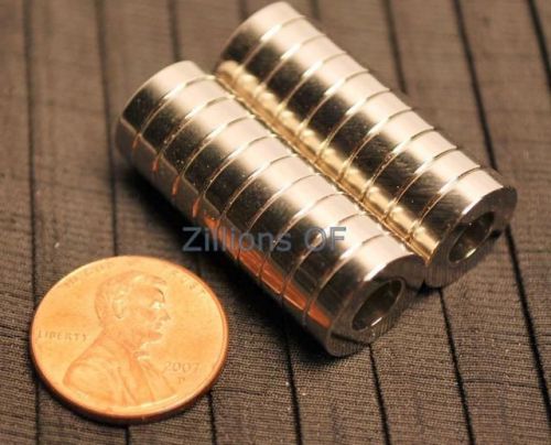 20 Neodymium Ring Magnets 1/2 x1/4 x 1/8 Rare Earth N42