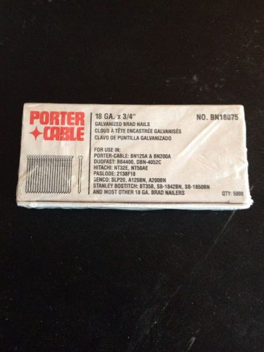Porter Cable BN18075 Box Of 5000 3/4&#034; 18 Gauge Galvanized Brad Nails Never Opene