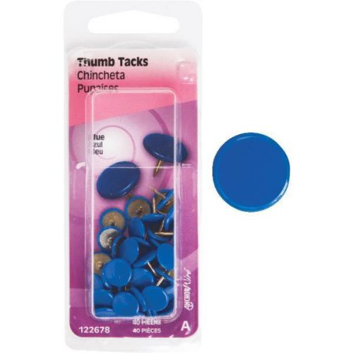 Hillman fastener corp 122678 thumb tack-40pc blue thumb tack for sale