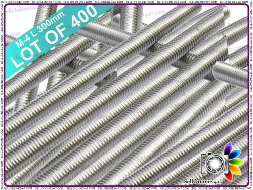 Vendor&#039;s Choice A2 Stainless Steel Fully Threaded Bar/ Rods - 300 MM -Lot Of 400