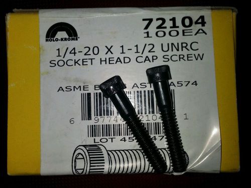 Genuine Holo-Krome 1/4-20 x 1-1/2 Socket Head Cap Screws 100 count #72104
