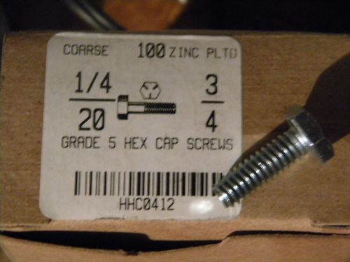 HEX CAP SCREW 1/4-20 X 3/4 GRADE 5 BOX OF 100