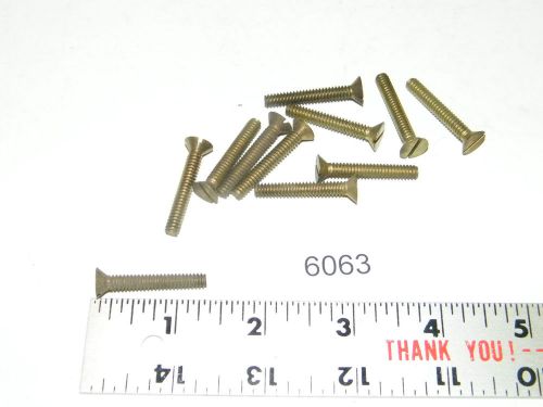 10-24 x 1 1/4 slotted flat head solid brass machine screws vintage qty 10 for sale