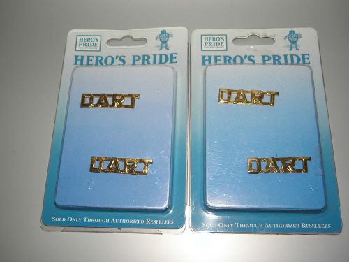 TWO PAIR HERO&#039;S PRIDE D.A.R.T. INSIGNIA BARS 3/8&#034; GOLD DART NEW