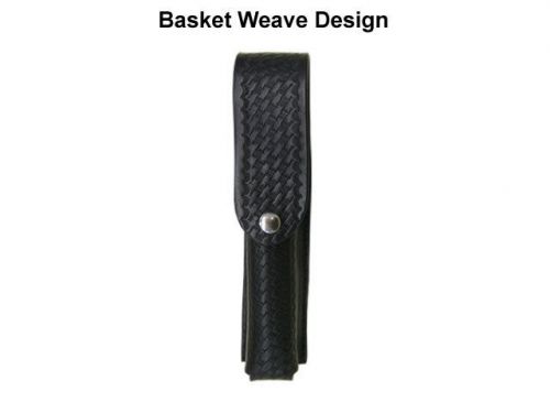Boston leather 5576-3 black basket weave closed pelican 7060 flashlight holder for sale