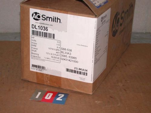AO Smith DL1036 1/3 HP 1075 RPM 48Y Frame direct drive blower motor free S&amp;H