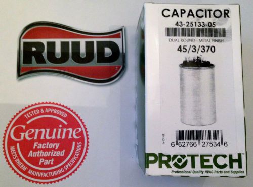 Rheem ruud protech capacitor 45/3 uf 370vac 43-25133-05 for sale