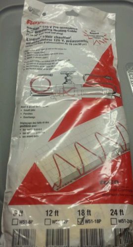 New in sealed bag raychem, w51-18p, self regulating heat cable,18 ft. l,120v nib for sale