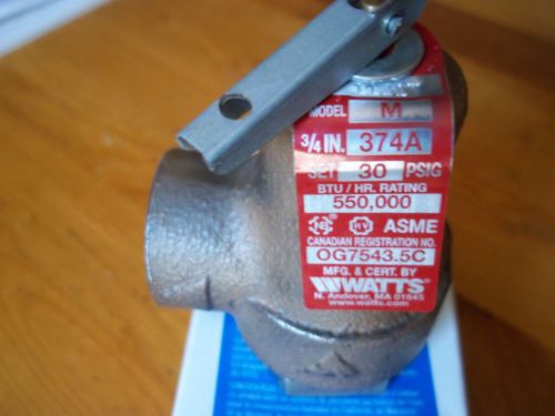 Watts bronze boiler pressure safety relief valve 174a 30 psi up to 550mbtuh usa for sale